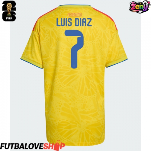 Dres Kolumbia Luis Diaz #7 Domáci pre Ženy MS 2026 Krátky Rukáv
